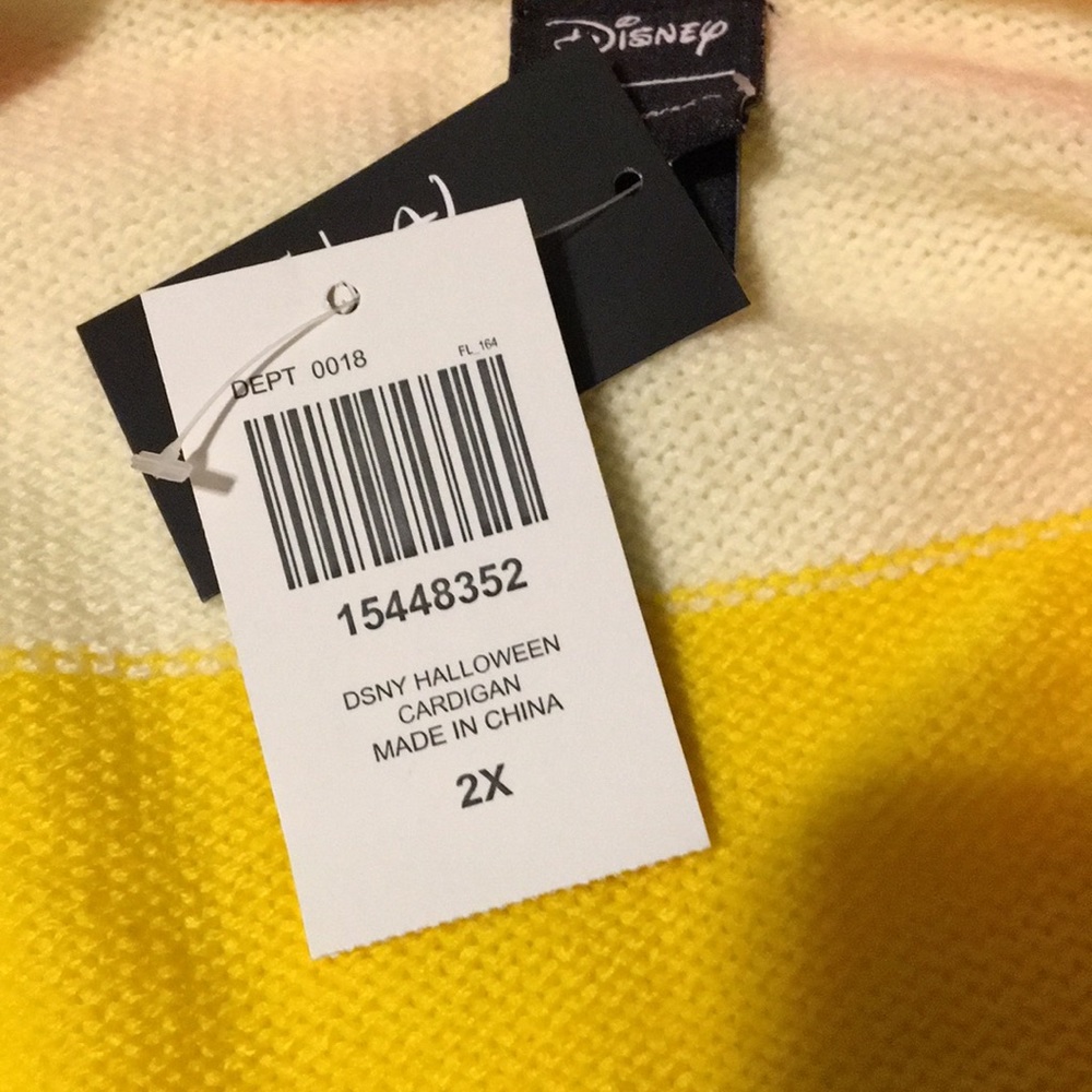 HP🎊🎊🎃Disney Mickey Mouse Halloween Candy Corn Stripe Girls Open Cardigan - Picture 15 of 15
